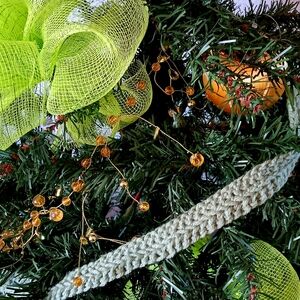 Handmade Crochet Sage Green Holiday Garland